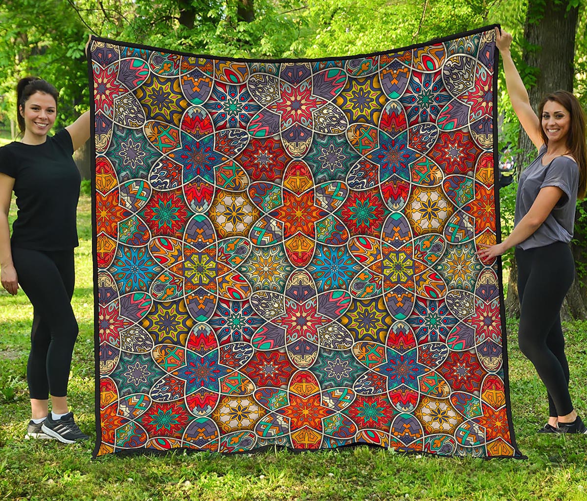 Mandala Star Bohemian Pattern Print Quilt