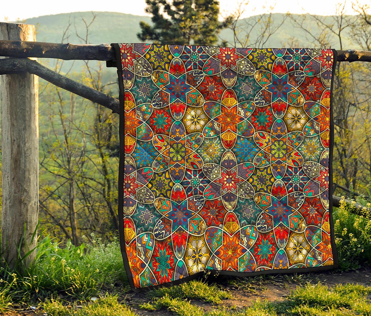 Mandala Star Bohemian Pattern Print Quilt