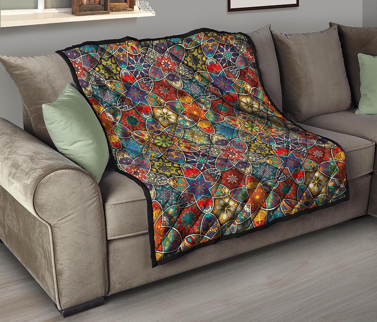Mandala Star Bohemian Pattern Print Quilt