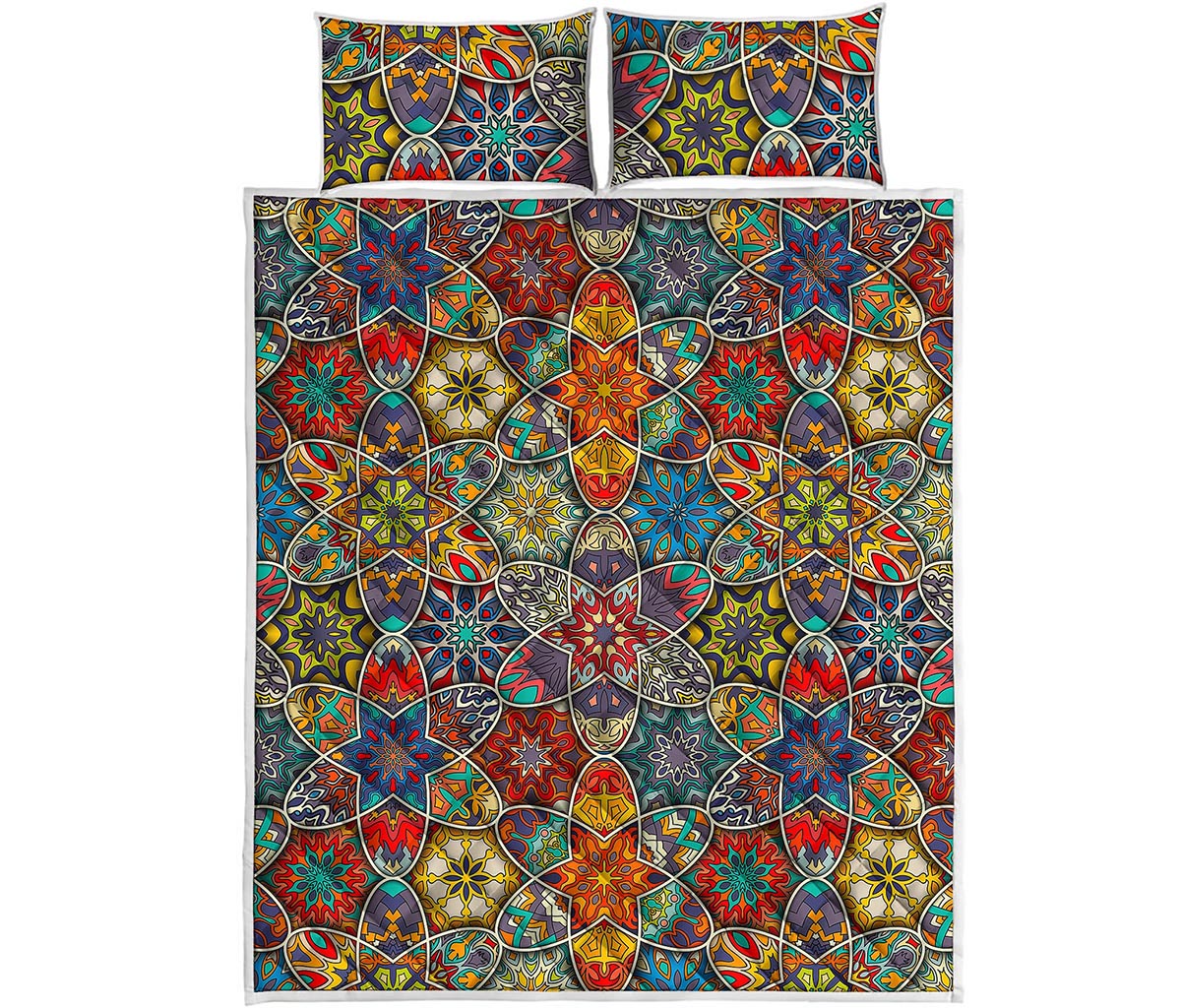 Mandala Star Bohemian Pattern Print Quilt Bed Set