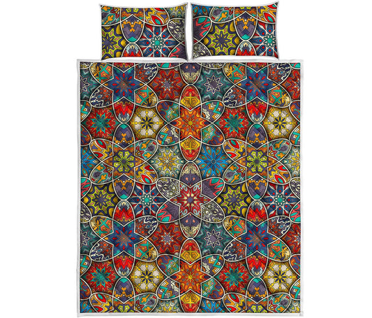 Mandala Star Bohemian Pattern Print Quilt Bed Set