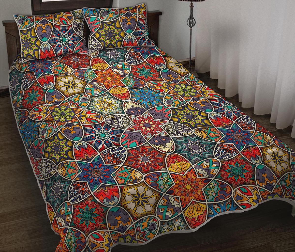 Mandala Star Bohemian Pattern Print Quilt Bed Set