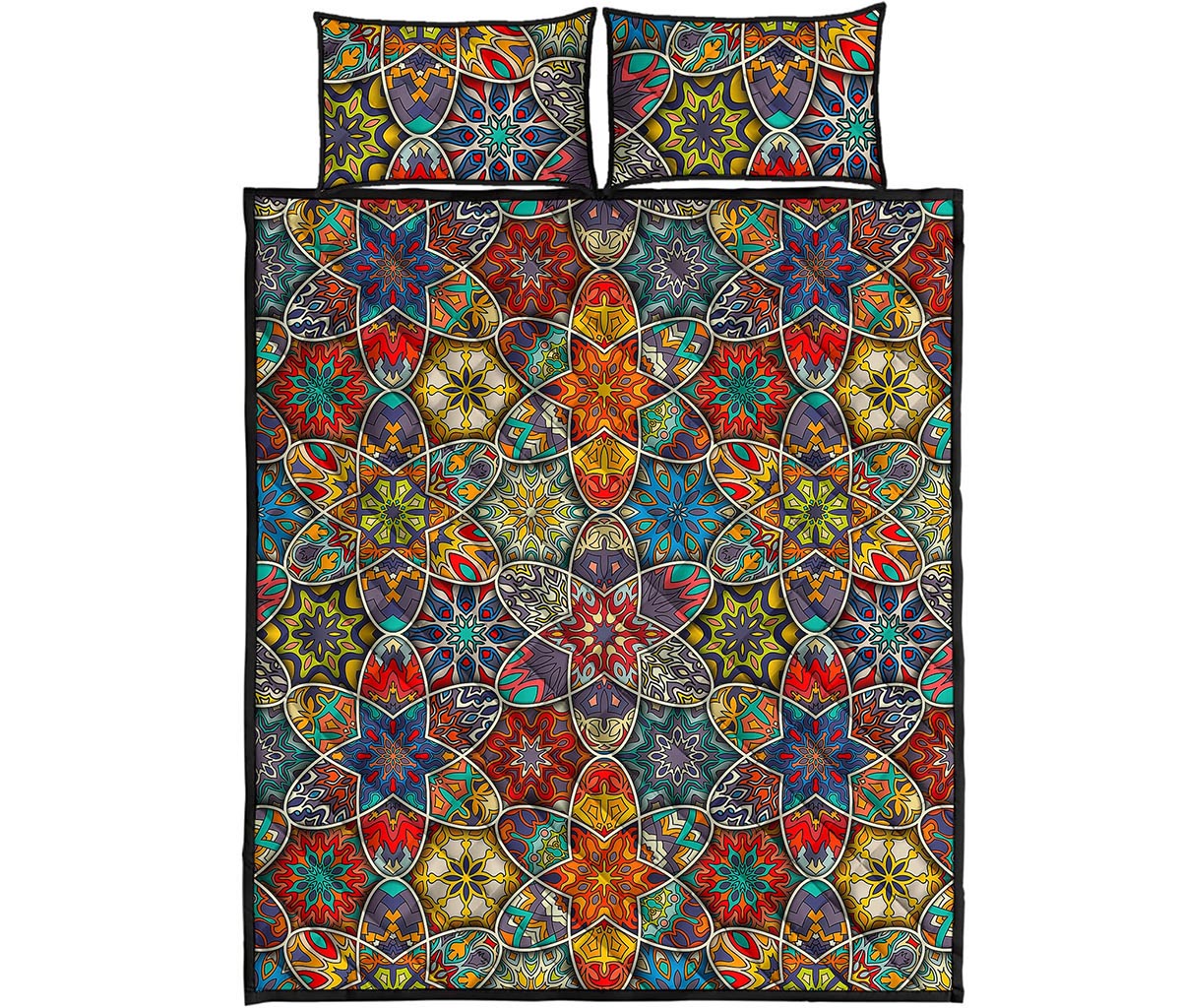 Mandala Star Bohemian Pattern Print Quilt Bed Set