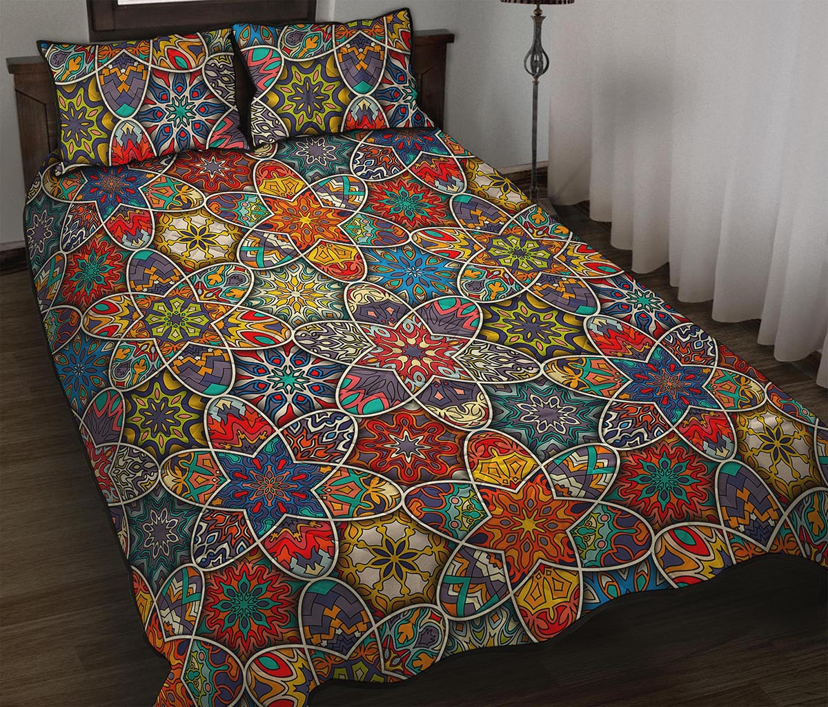 Mandala Star Bohemian Pattern Print Quilt Bed Set