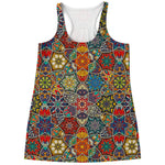 Mandala Star Bohemian Pattern Print Women's Racerback Tank Top