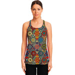 Mandala Star Bohemian Pattern Print Women's Racerback Tank Top