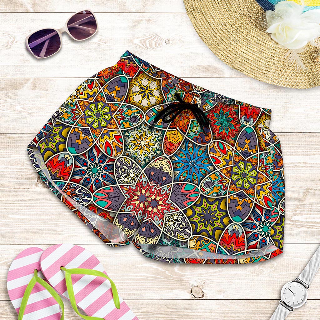 Mandala Star Bohemian Pattern Print Women's Shorts