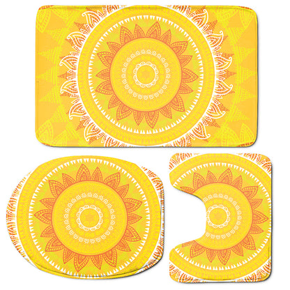 Mandala Sun Print 3 Piece Bath Mat Set