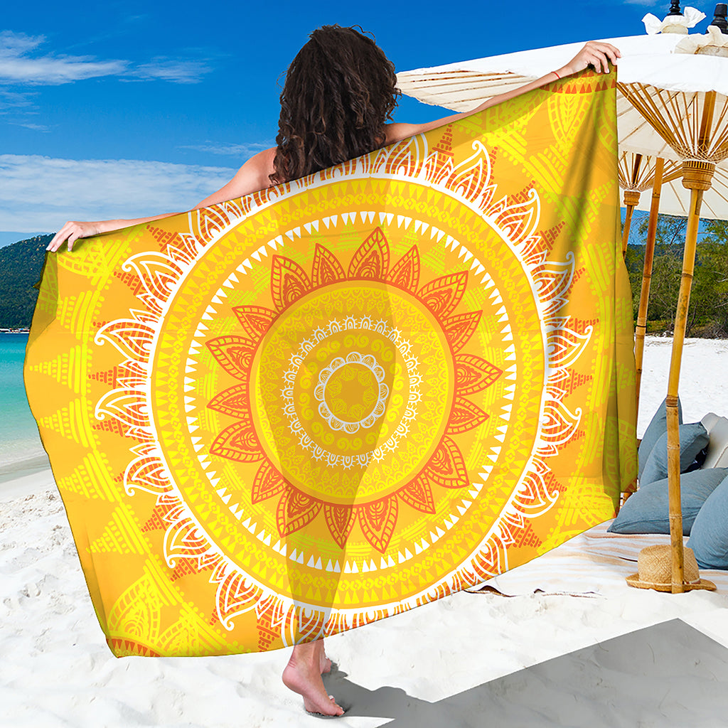 Mandala Sun Print Beach Sarong Wrap