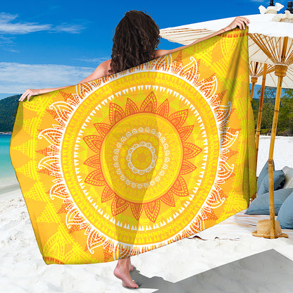 Mandala Sun Print Beach Sarong Wrap