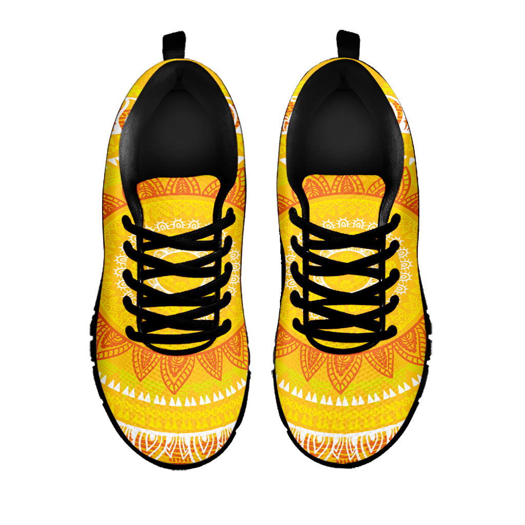 Mandala Sun Print Black Sneakers