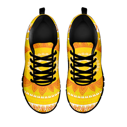 Mandala Sun Print Black Sneakers