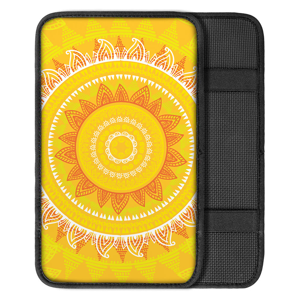 Mandala Sun Print Car Center Console Cover