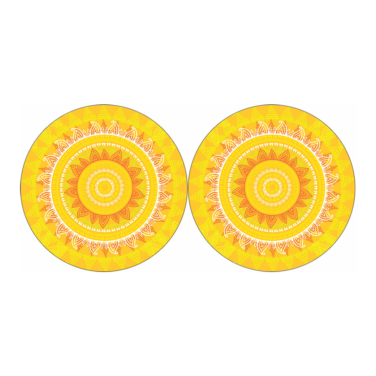Mandala Sun Print Car Coasters