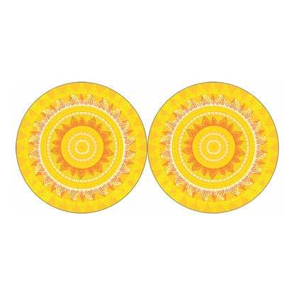 Mandala Sun Print Car Coasters
