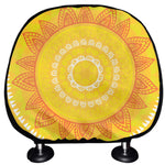 Mandala Sun Print Car Headrest Covers