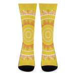 Mandala Sun Print Crew Socks