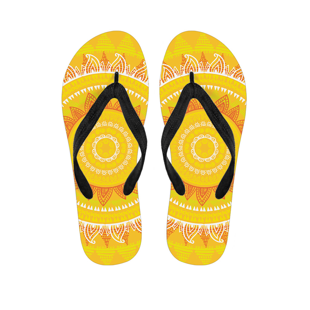Mandala Sun Print Flip Flops