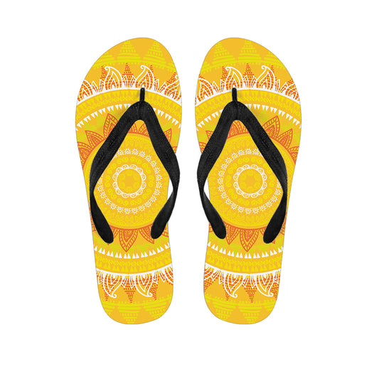 Mandala Sun Print Flip Flops
