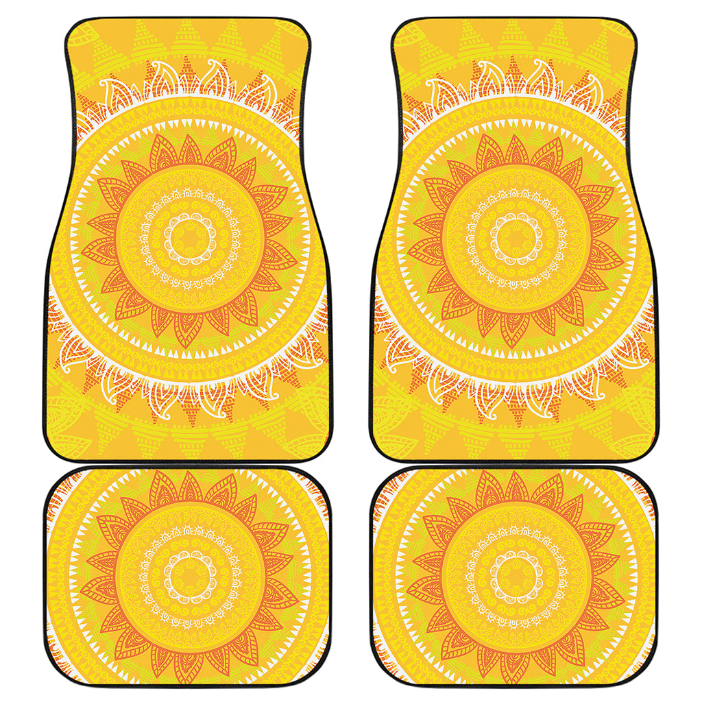 Mandala Sun Print Front and Back Car Floor Mats