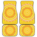 Mandala Sun Print Front and Back Car Floor Mats