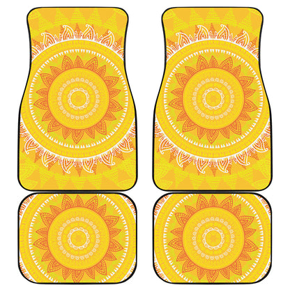 Mandala Sun Print Front and Back Car Floor Mats