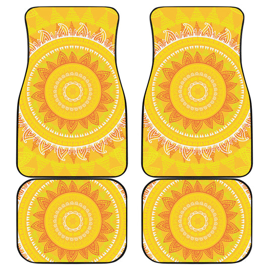 Mandala Sun Print Front and Back Car Floor Mats