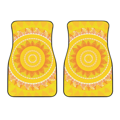 Mandala Sun Print Front Car Floor Mats