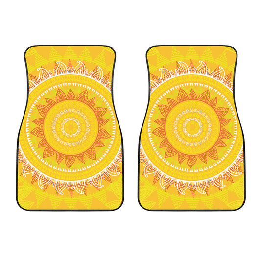 Mandala Sun Print Front Car Floor Mats