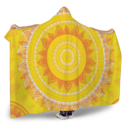 Mandala Sun Print Hooded Blanket