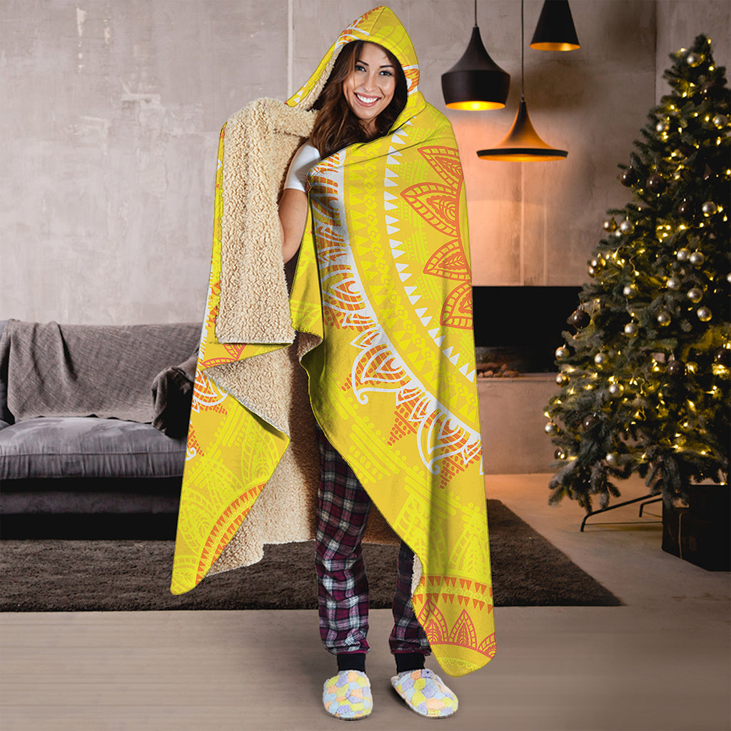 Mandala Sun Print Hooded Blanket