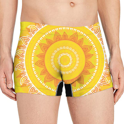 Mandala Sun Print Men's Boxer Briefs