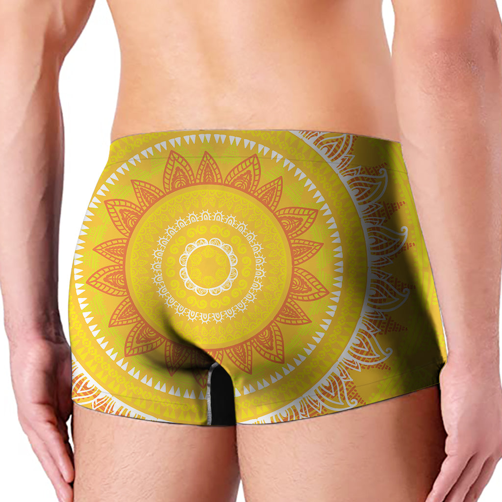 Mandala Sun Print Men's Boxer Briefs