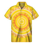 Mandala Sun Print Men's Short Sleeve Shirt