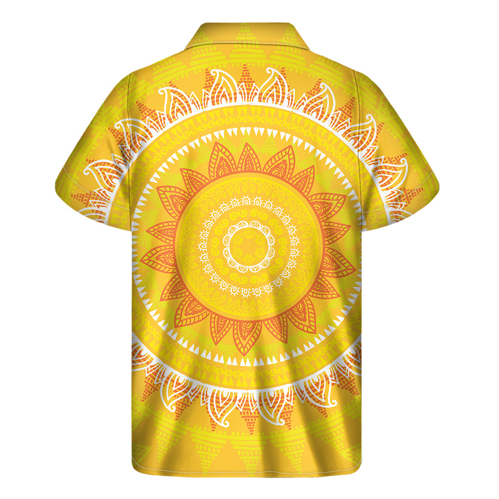 Mandala Sun Print Men's Short Sleeve Shirt