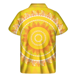 Mandala Sun Print Men's Short Sleeve Shirt