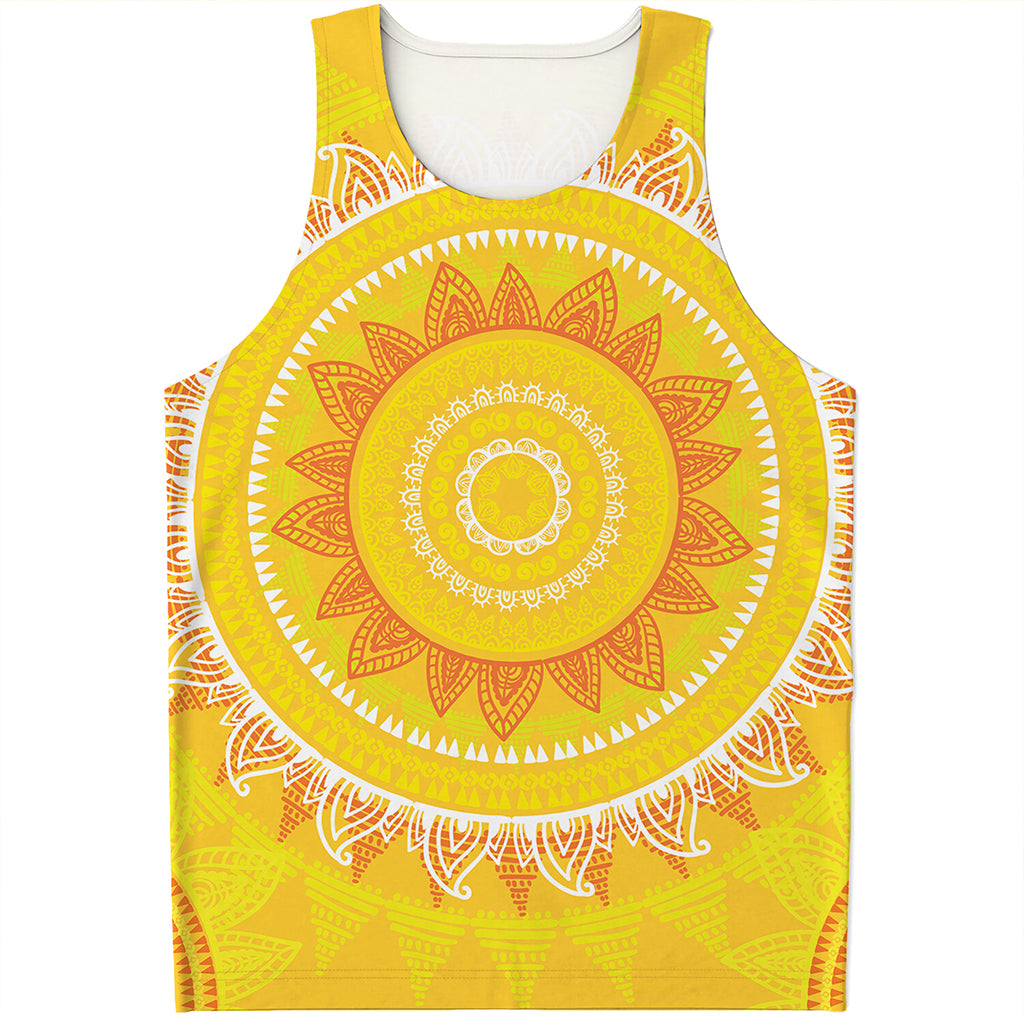 Mandala Sun Print Men's Tank Top