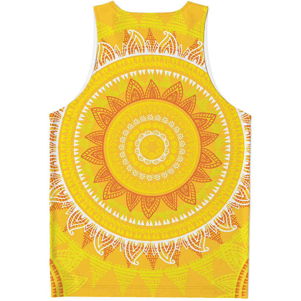Mandala Sun Print Men's Tank Top