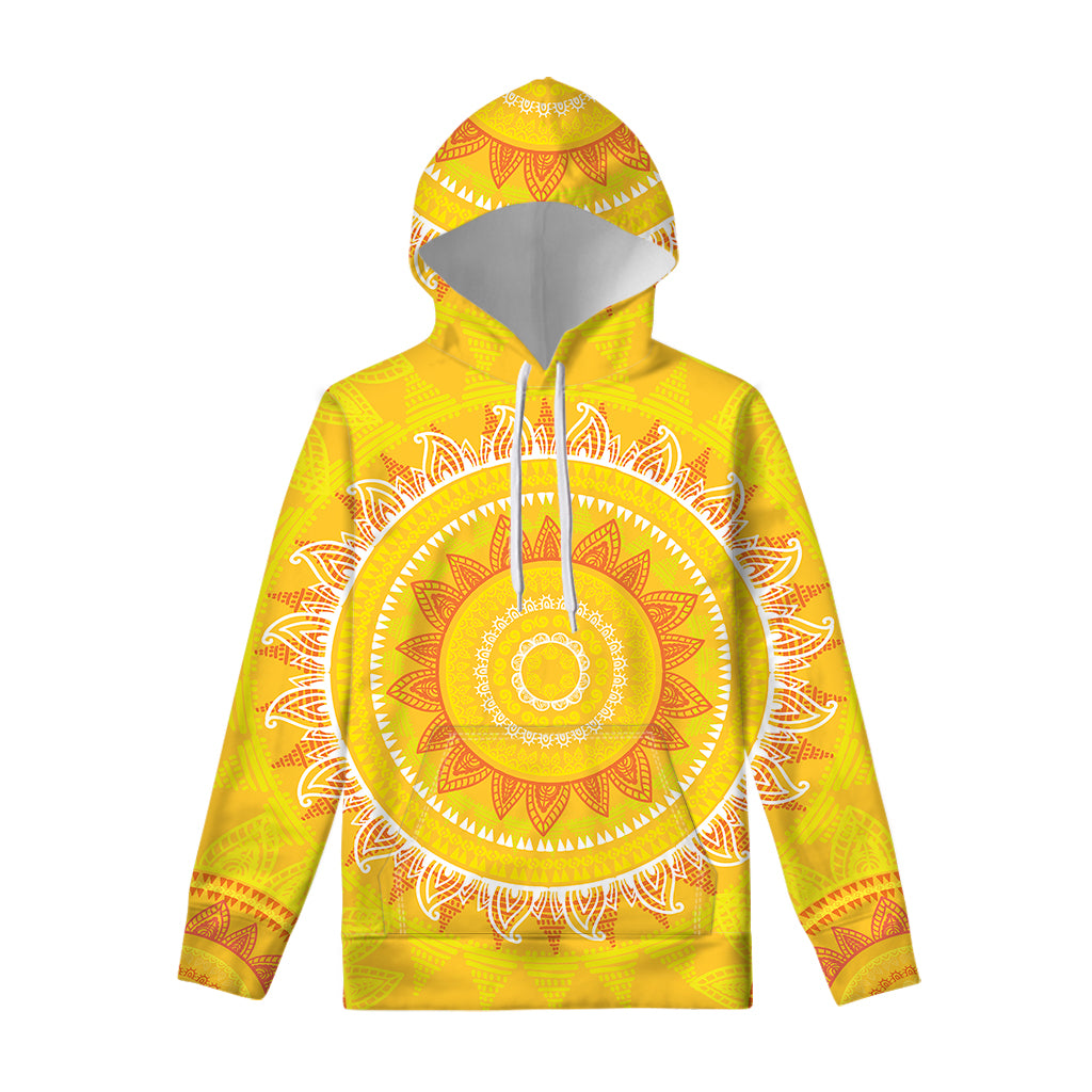 Mandala Sun Print Pullover Hoodie