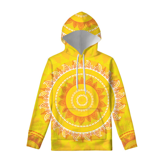 Mandala Sun Print Pullover Hoodie