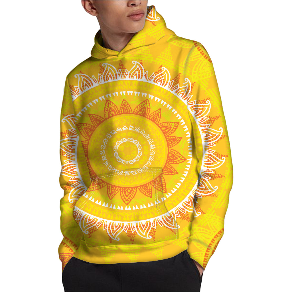Mandala Sun Print Pullover Hoodie