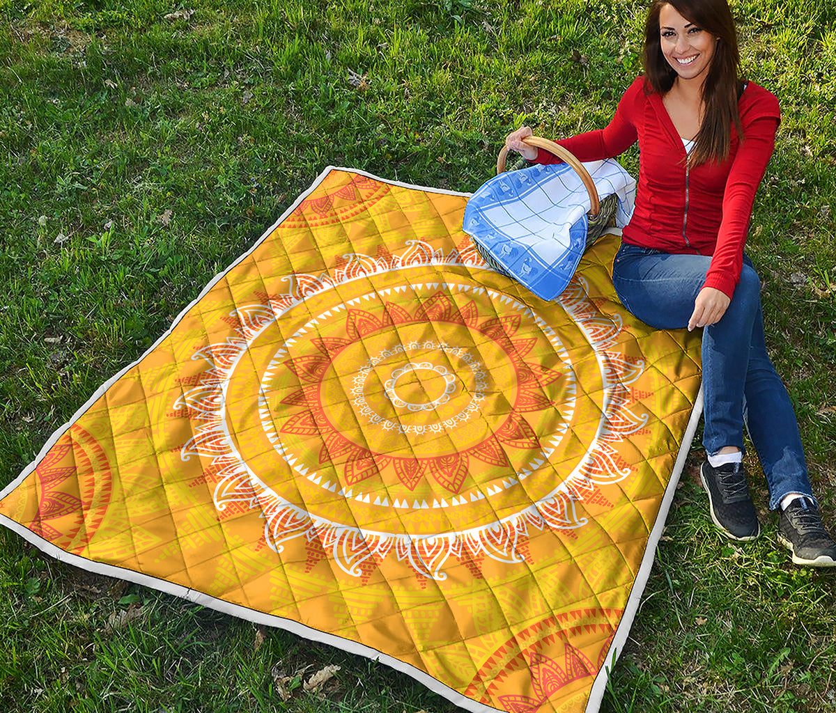 Mandala Sun Print Quilt