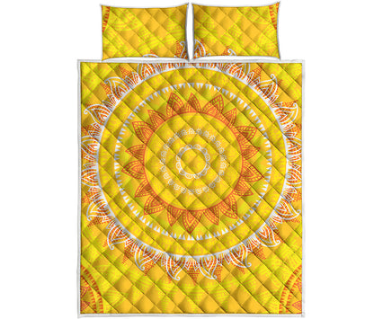 Mandala Sun Print Quilt Bed Set