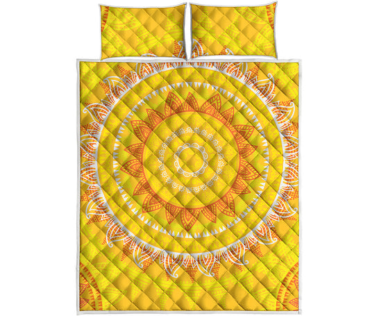 Mandala Sun Print Quilt Bed Set