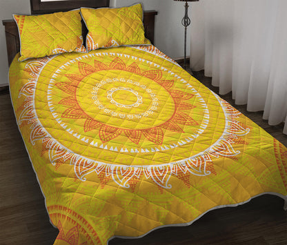 Mandala Sun Print Quilt Bed Set