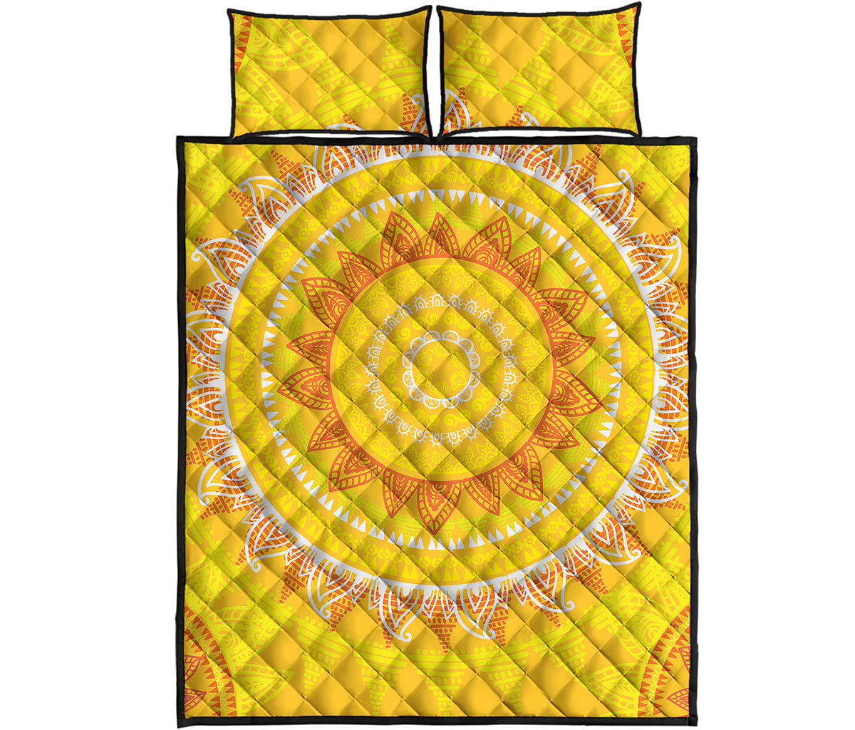 Mandala Sun Print Quilt Bed Set