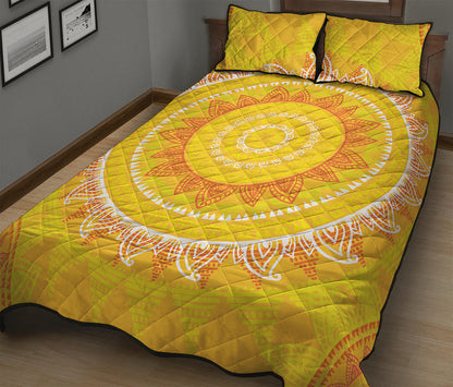 Mandala Sun Print Quilt Bed Set