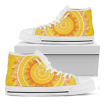 Mandala Sun Print White High Top Shoes