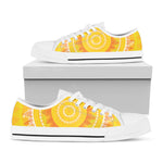 Mandala Sun Print White Low Top Shoes