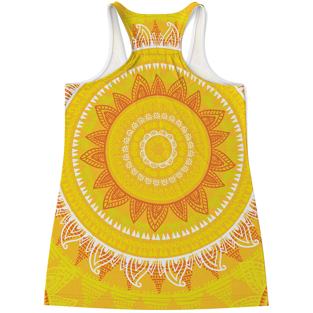 Mandala Sun Print Women's Racerback Tank Top